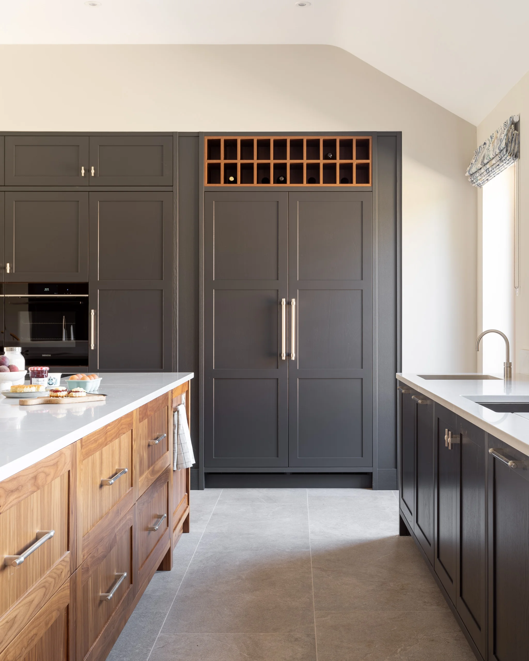A Walnut Shaker Kitchen & Banquette Dining