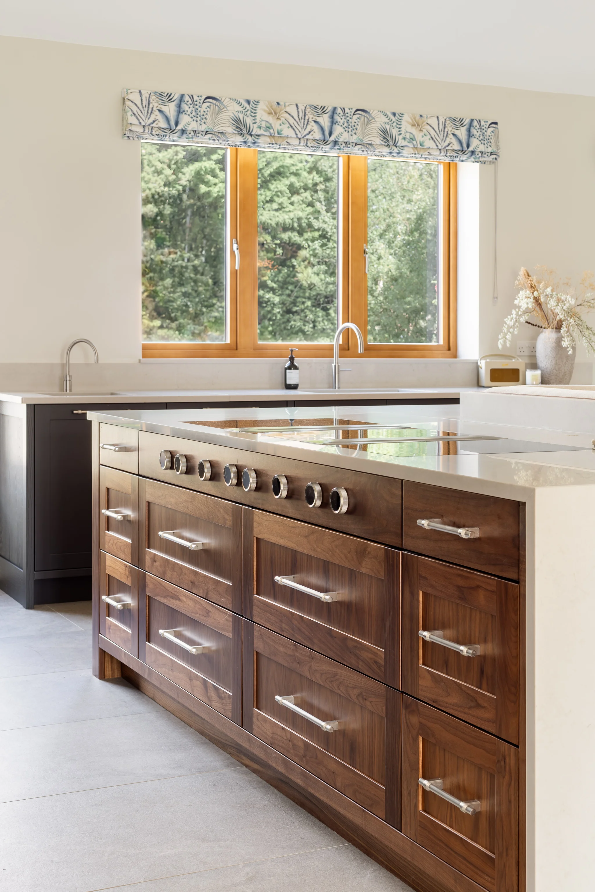 A Walnut Shaker Kitchen & Banquette Dining